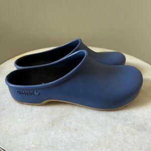 Sloggers Blue Slip On Rubber Cottagecore Gardening Clogs Shoes Size 8 Waterproof